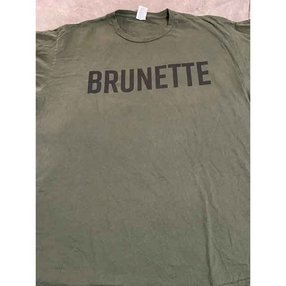 Army Green Short‎ Sleeve Tee Shirt Size 3XL Brunette Causal Top Streetwear Funny - Picture 2 of 3